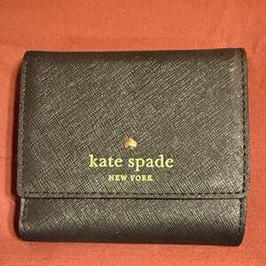 LIKE NEW KATE SPADE Black Leather Wallet 4” x 3.5”